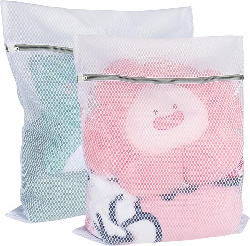 Vivifying XL Large Mesh Laundry Bags, 2 Pack 20 x 24 Inches Honeycomb Mesh Wash Bags for Washing Machine, Delicates Clothes, Sweater, Coats, Stuffed Toys, Blanket (White) - Image 1